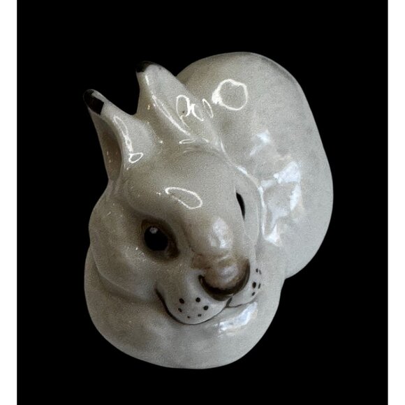 Soviet Era Porcelain Rabbit 2" White Bunny Figurine Made in USSR 1003 Stamp - Picture 2 of 5